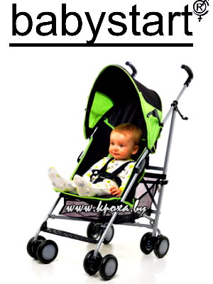BabyStart Kyle Pushchair - Black and Green компактная коляска трость